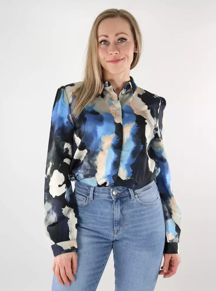 Vila Damen-Satinhemd Marineblau / See - Damenblusen und -hemden - 137678 - 1