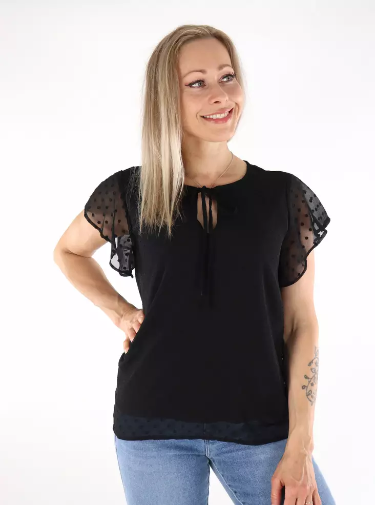 Vila Damenoberteil V-Ausschnitt schwarz - Damen Tops - 136408 - 1