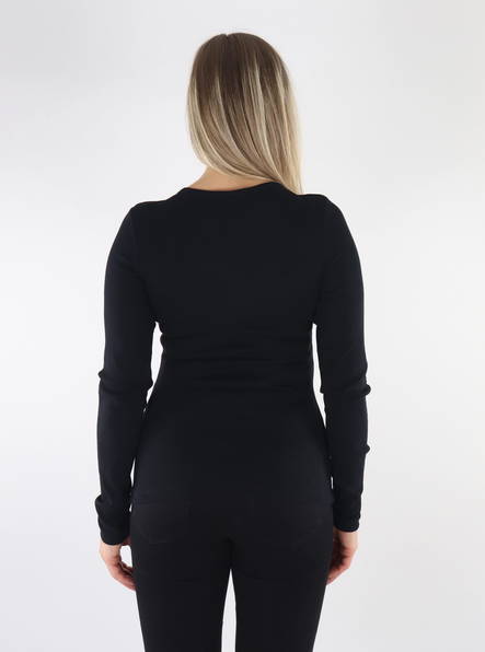 JJXX Shirt Ripp schwarz - Damen Langarmshirts - 134669 - 2