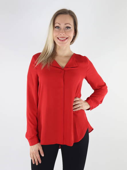 Vila Damenbluse rot - Damen Langarmshirts - 134799 - 1