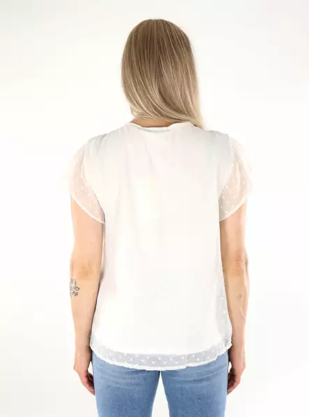 Vila Damen Top Edee V-Ausschnitt Schneeweiß - Damen Tops - 136409 - 2