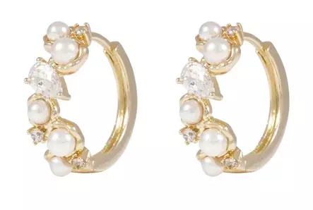 Snö of Sweden Ohrringe Brittany gold/weiß - Ohrringe - 138629 - 1