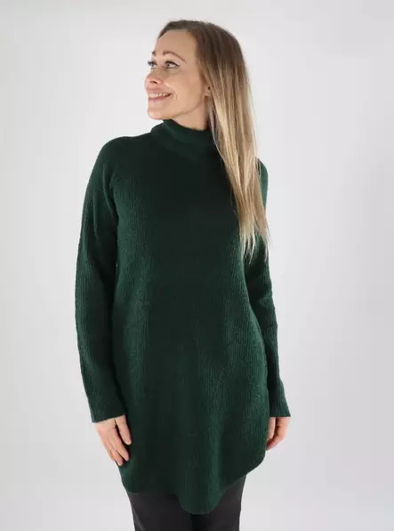 Pieces Pullover lang in Dunkel-Tannengrün - Damenpullover - 139849 - 1