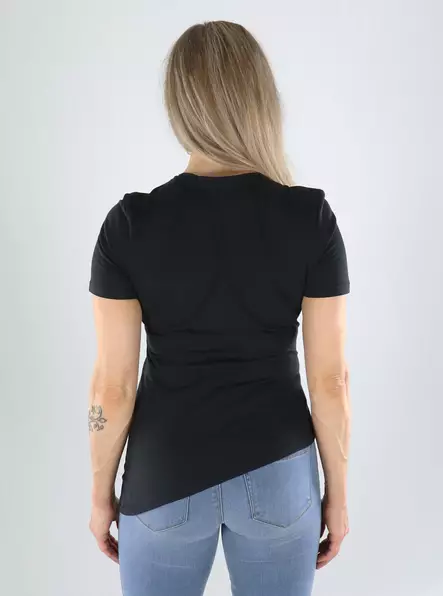 Only T-Shirt mit Raffung Schwarz - Damen T-Shirts - 141259 - 2