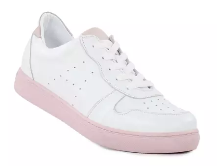Andrea Conti Damen Sneaker aus echtem Leder 0341050-1909 Weiß/Rosa - Damen Sneaker - 140309 - 1