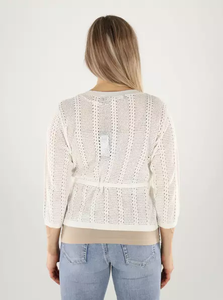 Vero Moda Cardigan 3/4 in Schneeweiß - Damenpullover - 141089 - 2
