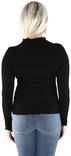 Only Damen Rib-Shirt mit hohem Kragen, Schwarz - Damen Langarmshirts - 128259 - 2