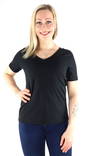 Pieces T-Shirt mit V-Ausschnitt schwarz - Damen T-Shirts - 132879 - 1