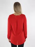 Vila Damenbluse rot - Damen Langarmshirts - 134799 - 2