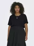Only Carmakoma Damen Plus Size T-Shirt Moster Fold Up Schwarz - Damen T-Shirts - 138019 - 1