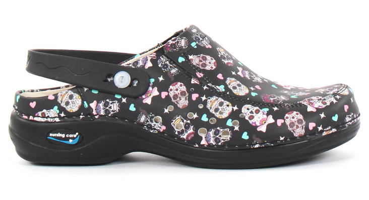 Maschinenwaschbare Arbeitsschuhe mit mexikanischem Totenkopf für die Pflegebranche - Damen Arbeitsschuhe - 122679 - 1