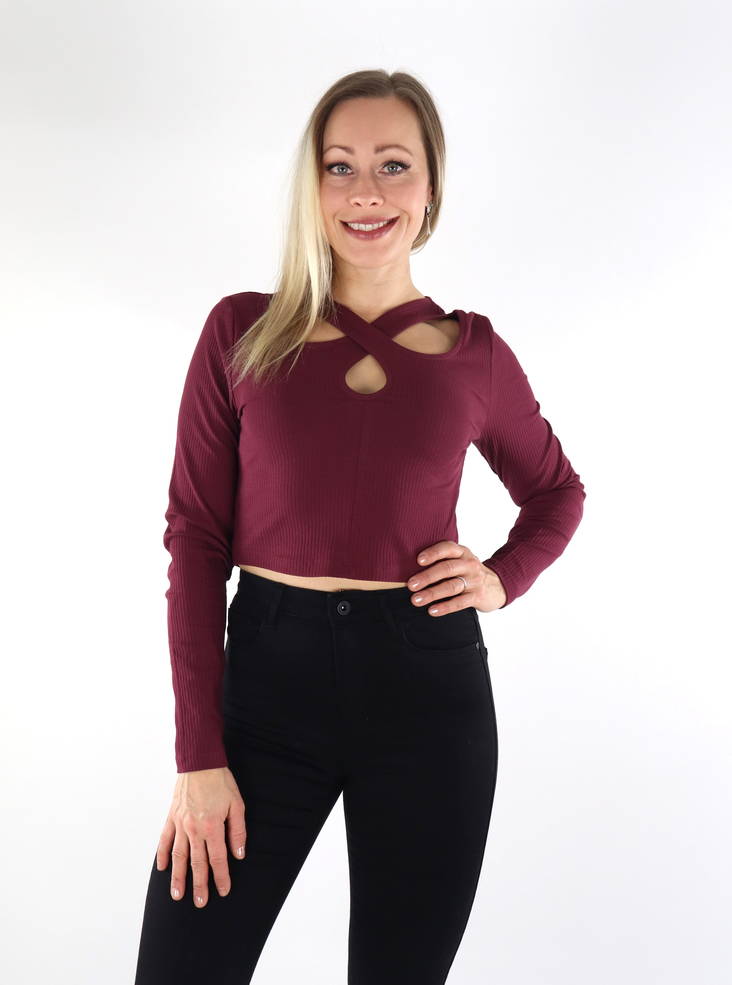 Only Hemd in Kastanienbraun - Damen Langarmshirts - 134679 - 1