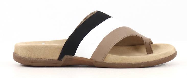 Rieker Zehensandalen V0094-60, braun/weiß/schwarz - Pantoletten - 128439 - 1