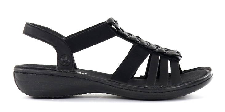 Rieker Damen Sandalen 60809-00 schwarz - Rieker Sandalen - 135969 - 1