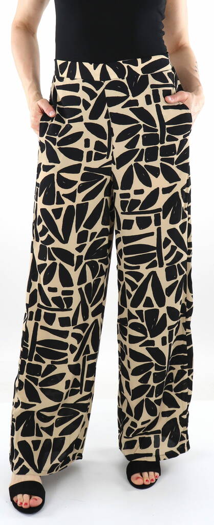 Only Damen weite Hose schwarz/Bali-Muster - Damenhosen - 136169 - 1