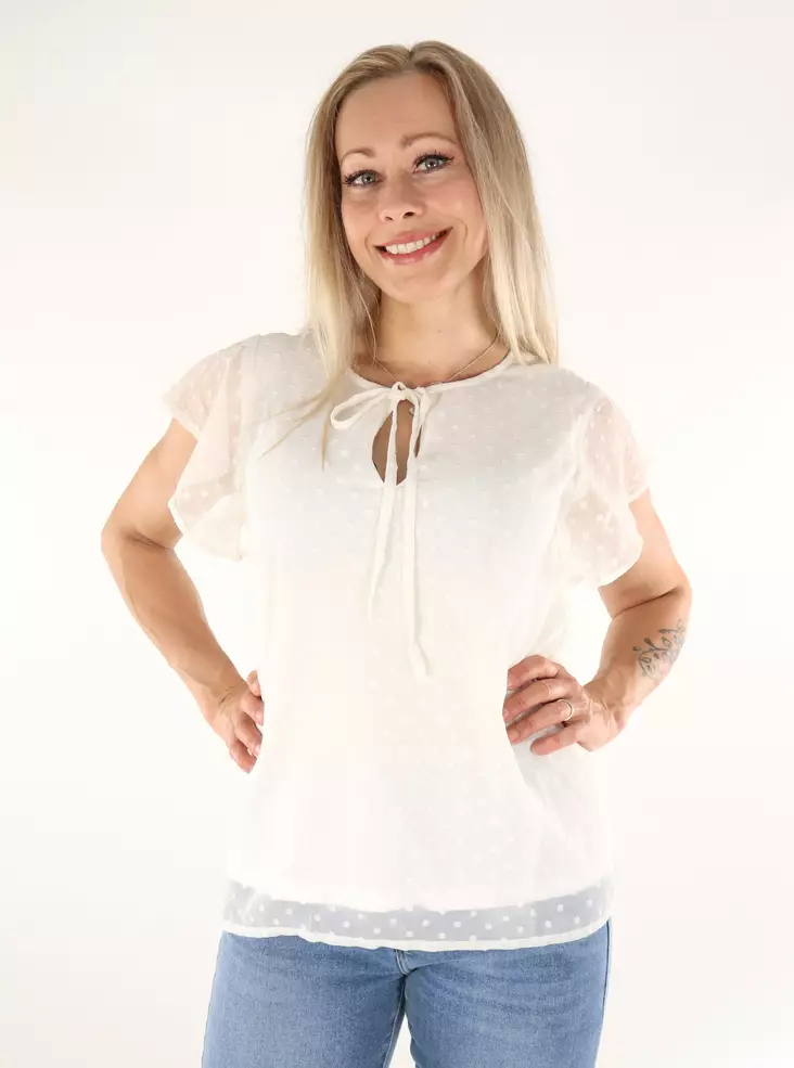 Vila Damen Top Edee V-Ausschnitt Schneeweiß - Damen Tops - 136409 - 1