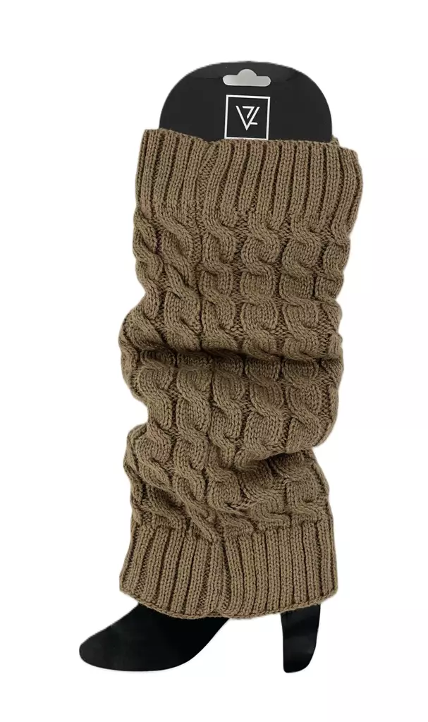 Veniz geflochtene Beinstulpen 81007 braun - Damen Socken - 137019 - 1
