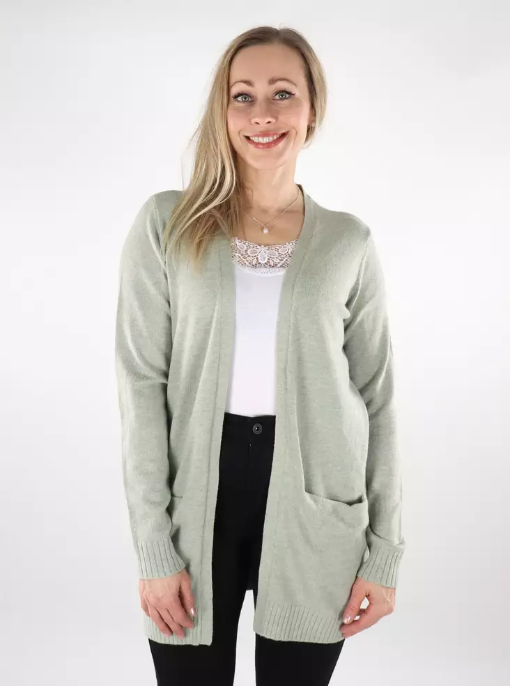 Vila Damen Strickjacke Ril Open oilgrün - Damenpullover - 137259 - 1