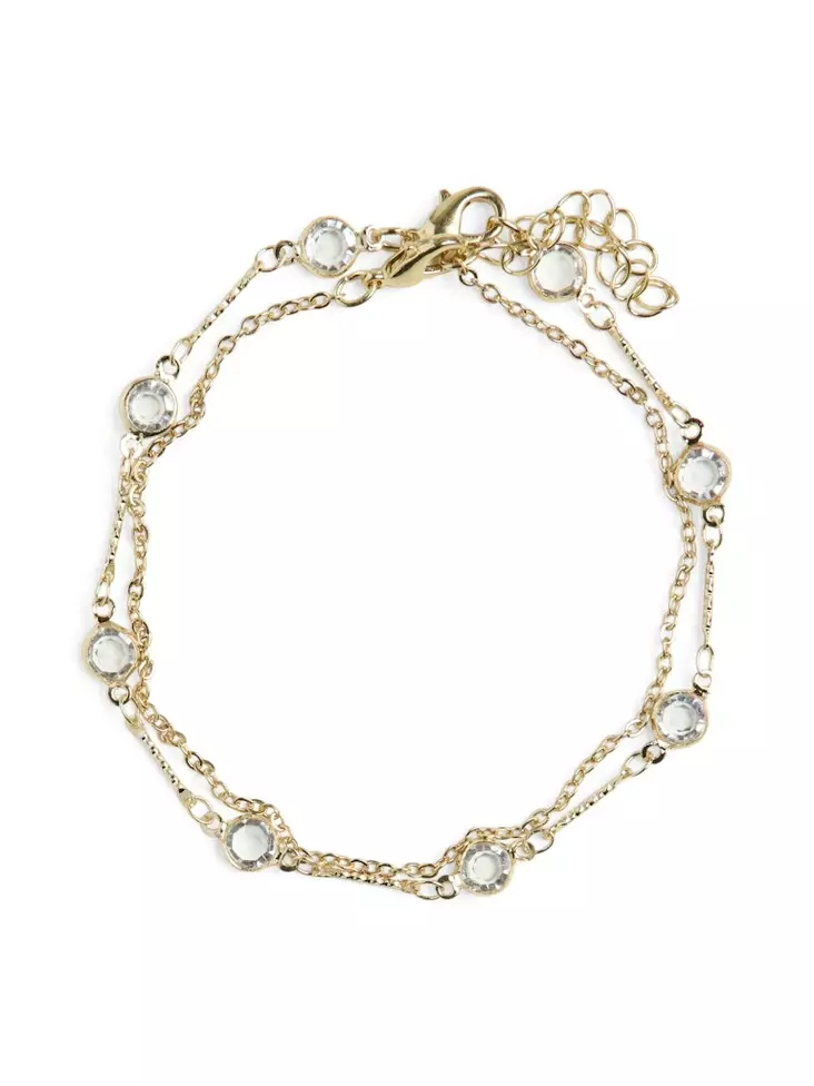 Pieces Lil Fußkettchen 2er-Pack gold/klar - Armbänder - 138159 - 1