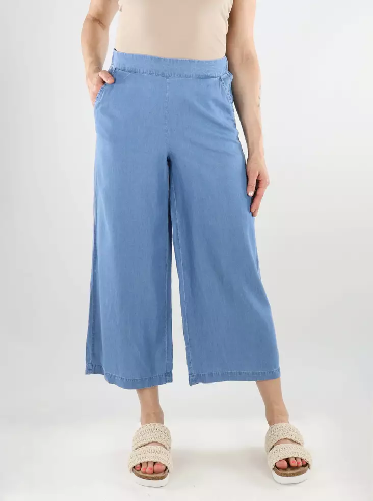 Vero Moda Damen Culotte-Hosen Wide MR Mittelblau - Damenhosen - 138349 - 1