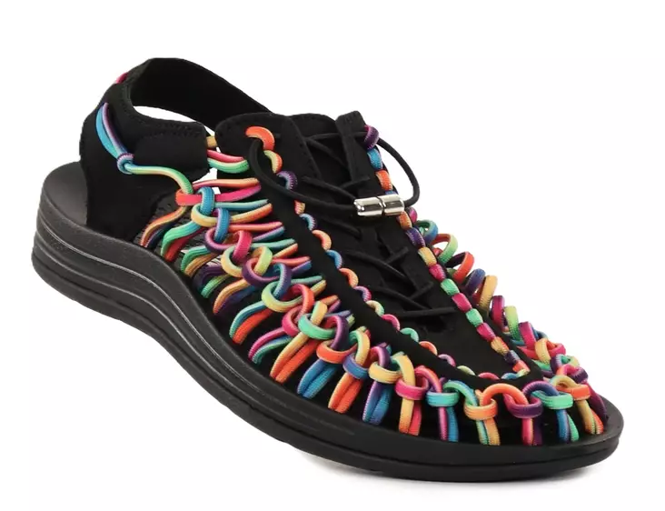 Natura Damen farbenfrohe Sandalen Toya schwarz/regenbogen - Damen Sandalen - 138399 - 1