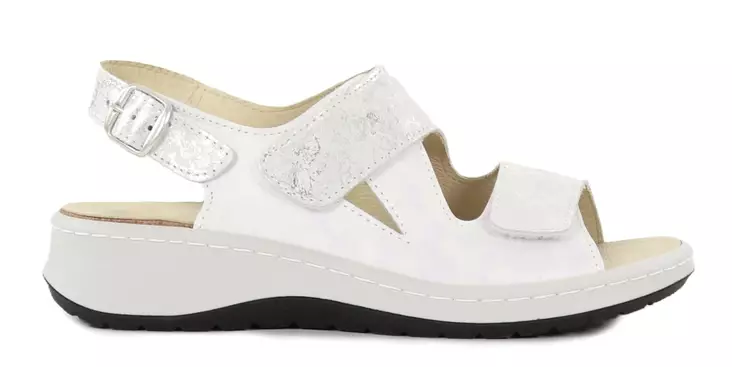 Belvida Damen Sandalen 46418 weiß glänzend - Damen Arbeitsschuhe - 138569 - 1