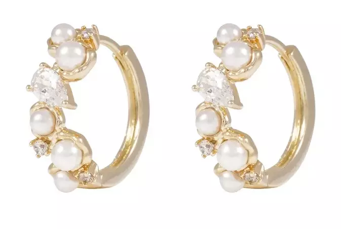 Snö of Sweden Ohrringe Brittany gold/weiß - Ohrringe - 138629 - 1