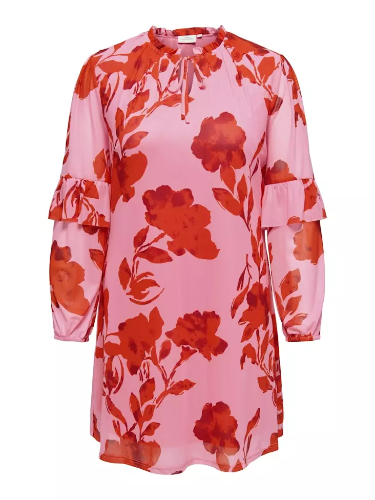 Only Carmakoma Plus-Size Stretchkleid Carti Pink Drink/Rote Blume - Kleider und Tuniken - 138709 - 1
