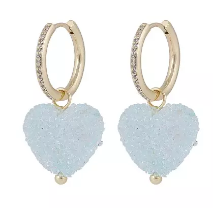 Snö of Sweden Ohrringe Zuckerr Herzen Gold/Hellblau - Ohrringe - 138769 - 1