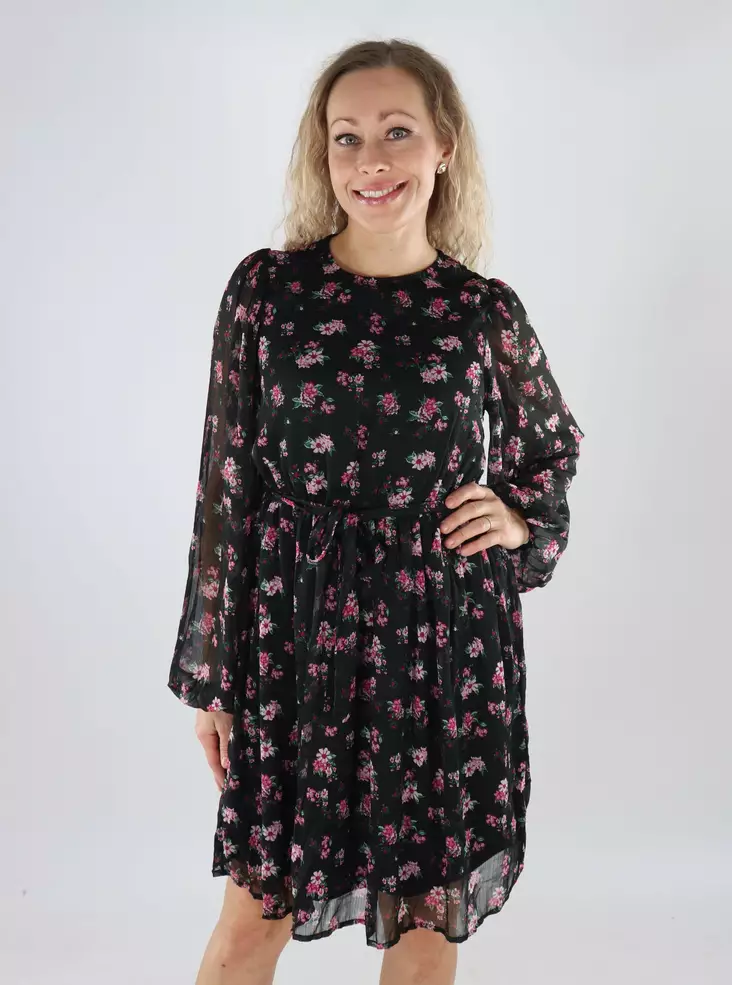 Vila Blumenkleid schwarz/pink blumen - Kleider und Tuniken - 139559 - 1