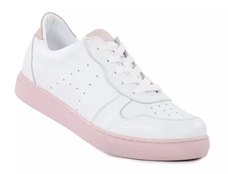 Andrea Conti Damen Sneaker aus echtem Leder 0341050-1909 Weiß/Rosa - Damen Sneaker - 140309 - 1