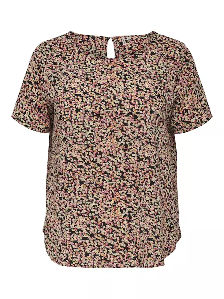 Only Carmakoma Damen Plus-Size T-Shirt Life Schwarz/Scharlachrot - Damen T-Shirts - 140679 - 1