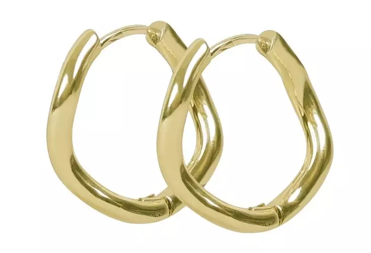 Snö of Sweden Ohrringe Union Curve Ring 20 mm gold - Ohrringe - 141599 - 1