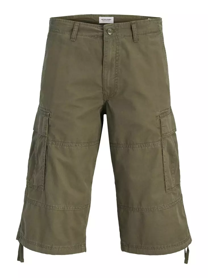 Jack & Jones Herren Cargo-Shorts Karl Frank Cargo Lang Olivennacht - Herren Shorts und Capris - 141019 - 1