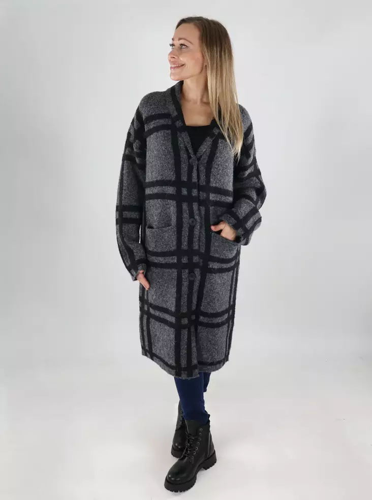 JDY Strickjacke/Mantel d.grey/schwarz - Damenpullover - 139829 - 1