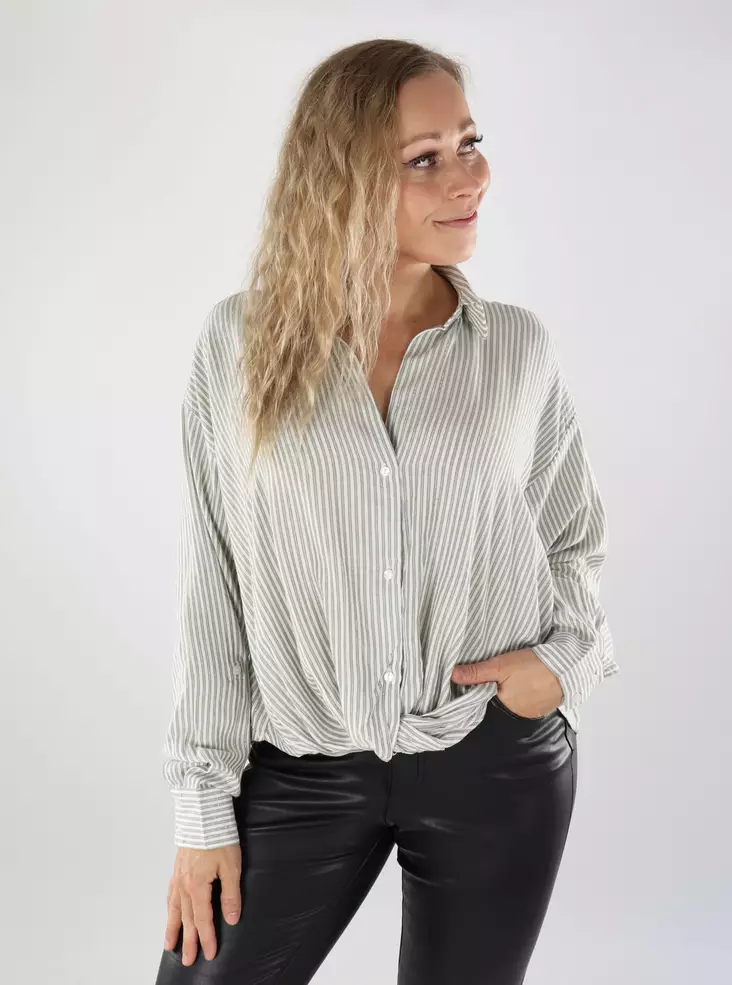 JDY Damenbluse Knot Lurex Cloud Dancer/Sea Spray - Damenblusen und -hemden - 139069 - 1