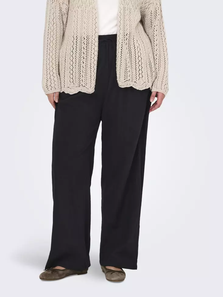 Only Carmakoma Damen Plus Size Hose Locker Schwarz - Damenhosen - 137839 - 1