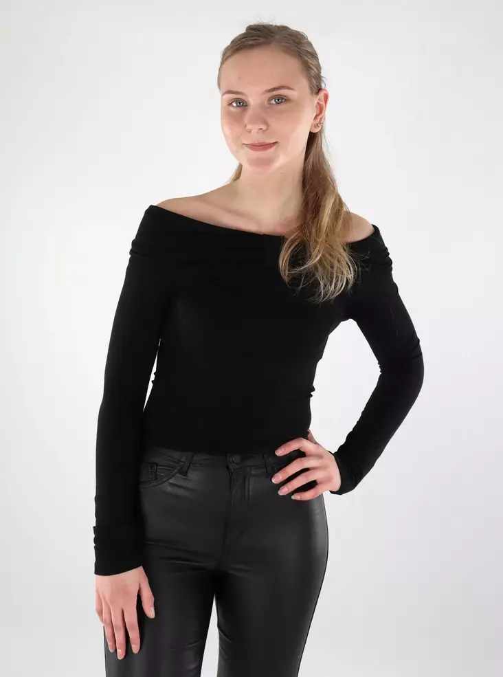Only Damenbluse Off Shoulder schwarz - Damen Langarmshirts - 137659 - 1