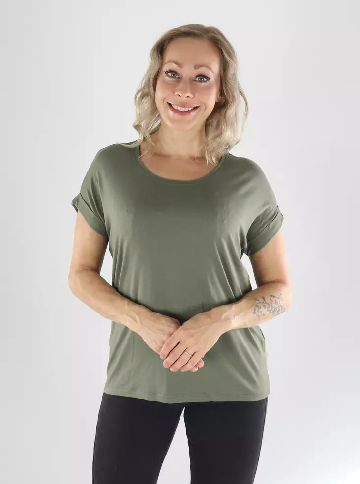 Only T-Shirt ONLMOSTER S/S O-HALS-OBERTEIL rauchiges Olivgrün - Damen T-Shirts - 141549 - 1