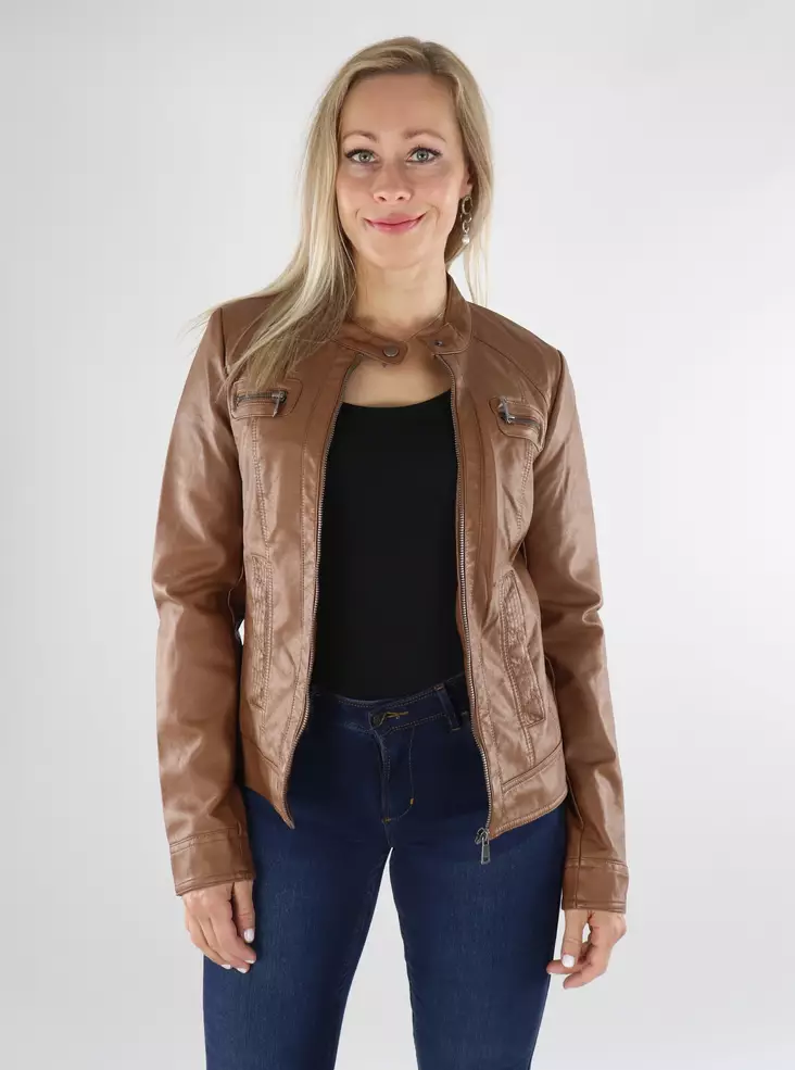 Only Jacke Bandit Faux Cognac - Damenlederjacken und PU-Jacken - 136539 - 1