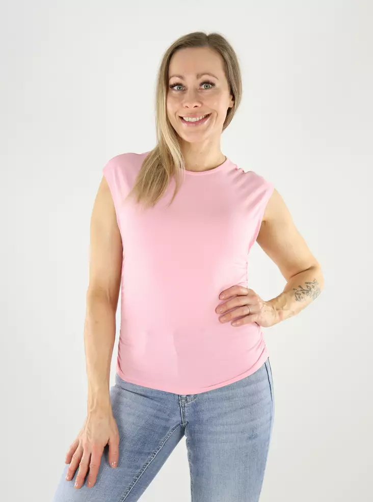 Only Top mit Raffung in Romantischem Rosé - Damen Tops - 140829 - 1