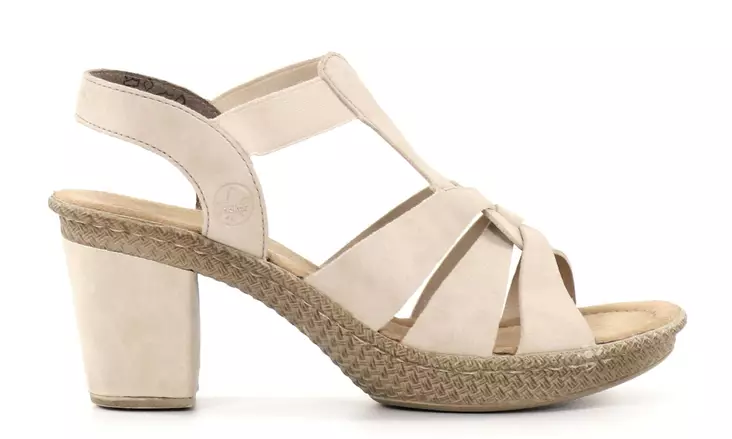 Rieker Damen Sandalen mit hohen Absätzen 665K3-62 beige - Rieker Sandalen - 137949 - 1