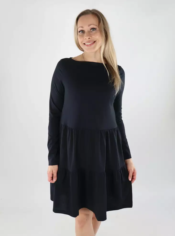 Vila Kleid Summera mit Boots-Ausschnitt in Schwarz - Kleider und Tuniken - 138899 - 1